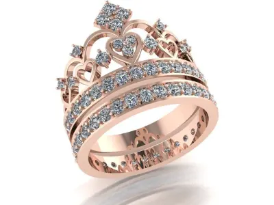Crown ring 3D print model