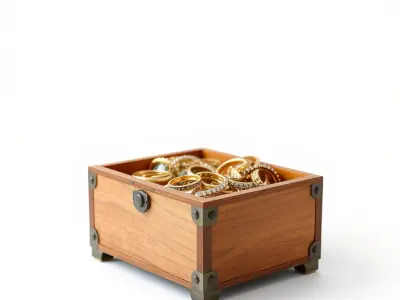 Jewelry Chest with Precious Stones model pack Low-poly 3D model