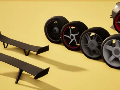 Low Poly Car 3 Body Kits Low-poly 3D model