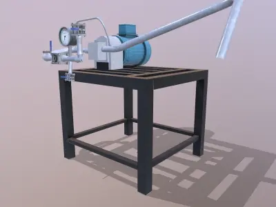 Pump with Stand Low-poly 3D model