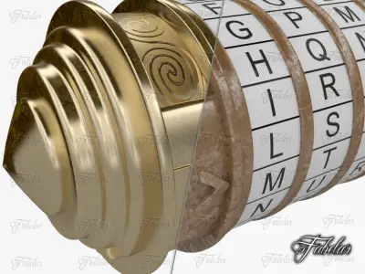 Cryptex collection puzzle with letters Low-poly 3D model