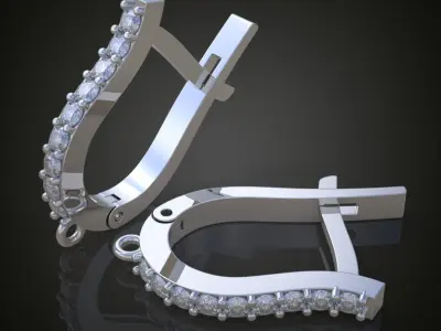 Earring 3D model 3D printable model 0121-6 3D print model