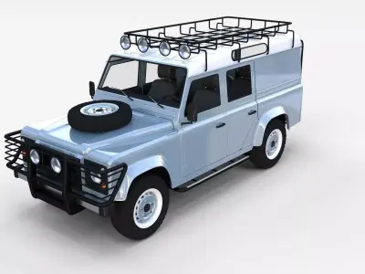 Land Rover Defender 110 Utility Station Wagon w interior rev 3D model