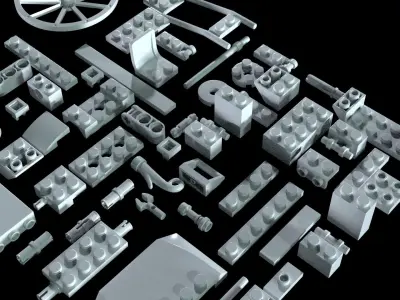 Lego Library  Models Bevels production style 3D model