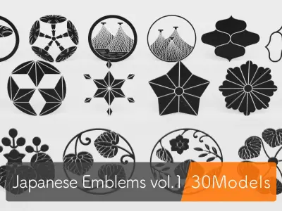 Traditional Japanese Emblems vol1 3D model