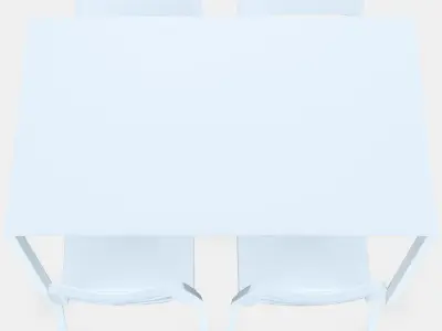 MELLTORP - TEODORES Table and 4 chairs Low-poly 3D model