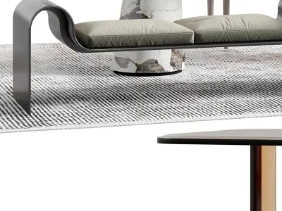 table Modern chair combination tea 3D model