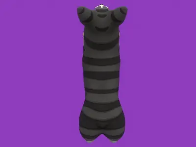 Animated Stylized Striped Grey Welsh Corgy  Low-poly 3D model