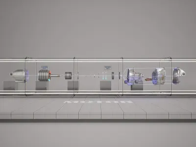 Machine Parts - Motor Low-poly 3D model