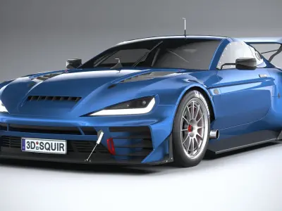 Generic Race Car GT3 2022 LowPoly 3D model