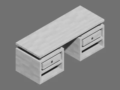 Desk Voxel Free low-poly 3D model