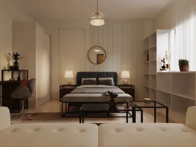 Hotel and Master Bedroom Low-poly 3D model