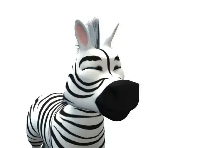 Cartoon Zebra Low-poly 3D model