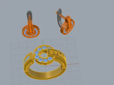 Ring and Earrings set 11311 3D print model