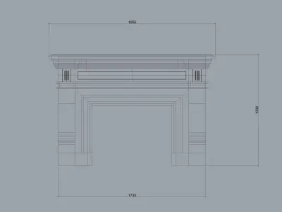 Fireplace design 3d model 05 with materials collection Low-poly 3D model