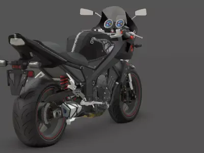 FV1100 TI Titanium Edition Motorcycle 3D Model Low-poly 3D model