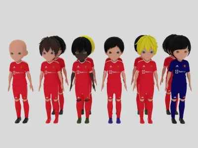 Manchester United Soccer Team Low-poly 3D model