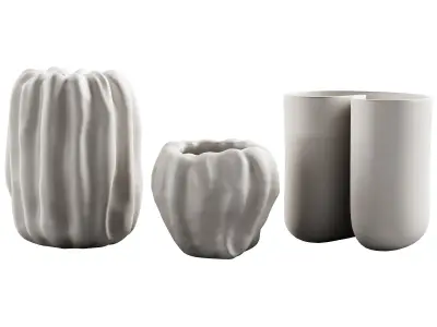 412 decorative vases and pots 07 deformed folded relief vase 06 3D model