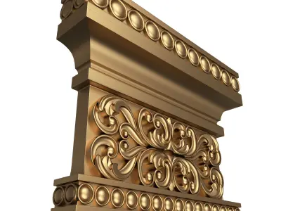 Carved Capital 0801 Low-poly 3D model