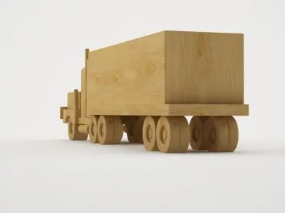 Wooden Toy Truck 3D model