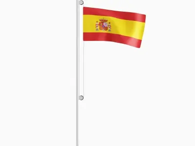 Flag of the Spain Low-poly 3D model
