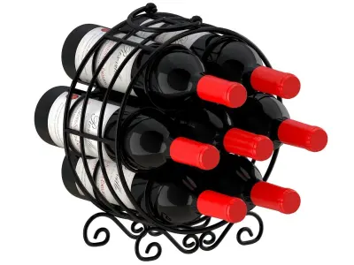 Circular Wine Rack Wine Bottles 3D model