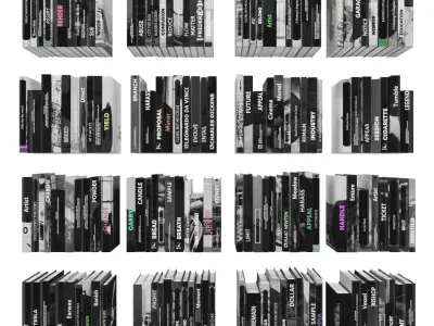 Books 150 pieces 3-8-1 Low-poly 3D model