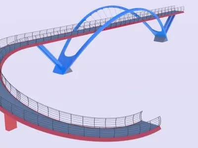 Pedestrian bridge 3D model buy