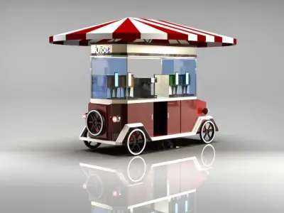 Mobile Sales Vehicle Low-poly 3D model