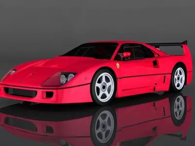 Ferrari f40 1989  Low-poly 3D model