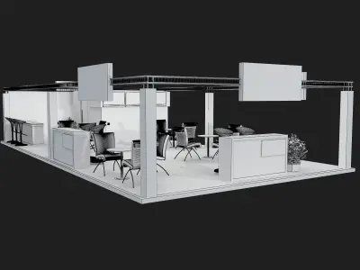  Booth Exhibition Stand a399a 3D model