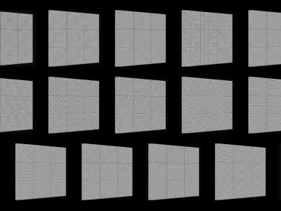 100 Tiles Patterns Noise for Zbrush Vol 3 Low-poly 3D model