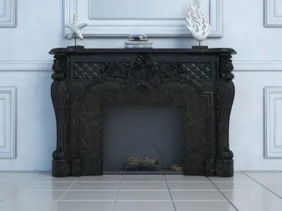 Classic Marble Fireplace 3D model