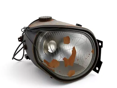 Rusty Damaged Car Headlight Prop Low-poly 3D model