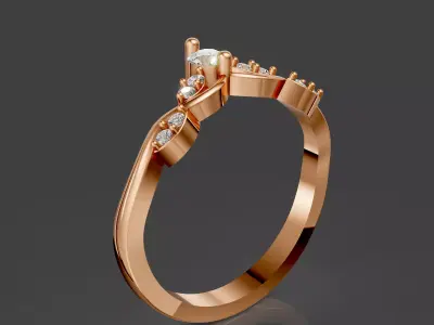 Crown Ring Luxury Iconic silver gold jewelry printable 3d model 3D print model