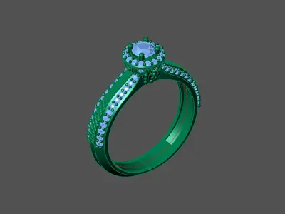 Womens Rings With Stone Ring Ready STL 3DM Models Rings women 3D print model