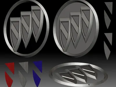 Buick logo car brand for 3D printer or CNC router 3D print model