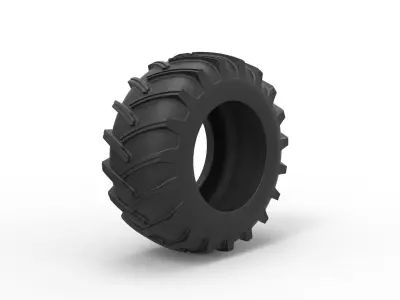 Tire of Vintage Pulling tractor Version 2 Scale 1 to 25 3D print model