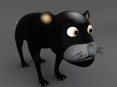 Jaguar rigged toon 3d model  Low-poly 3D model