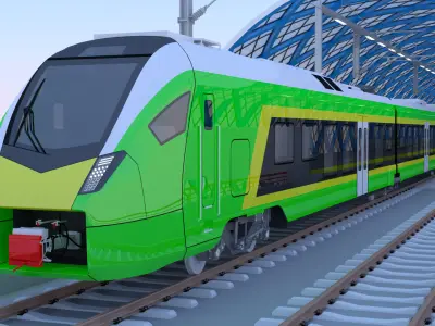 Station with Stadler Flirt IV 3D model