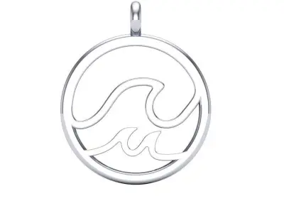 Modern Waves Pendant For Chain 3D print model