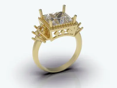 Luxury ring  jewelry printable silver 3D model 3D print model