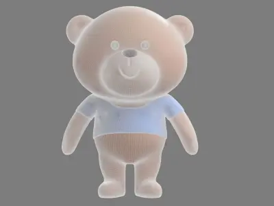 Cartoon Bear - high poly 3D model