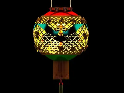 Chinese Red Lantern 3D model 62