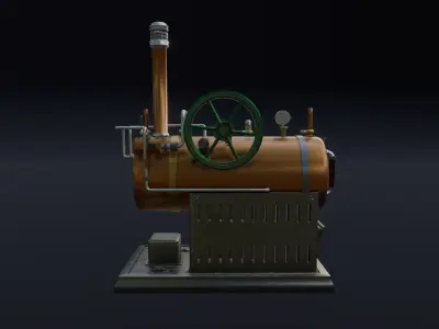 Steampunk Machine Low-poly 3D model