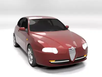 ALFA 147 3DOOR 2001 LOWPOLY Low-poly 3D model