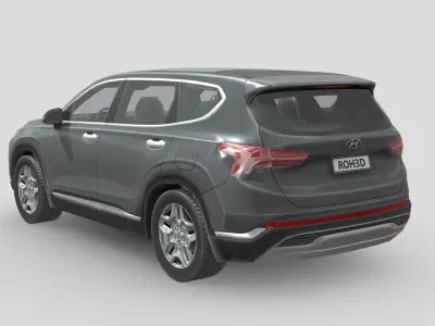 Hyundai Santa Fe 2021 Low-poly 3D model