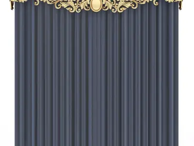 Cornice Classic Curtain 012 Low-poly 3D model