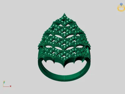 Vintage Womens Diamond Ring Women Rings 3dmodels 3D print model 3D print model 7