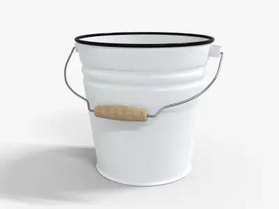 Christmas Tree with Bucket Low-poly 3D model